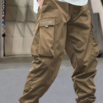 Men's Cargo Pants, Casual, Sporty, Outdoor, Large Pockets, Lightweight, Legging, Cropped Slacks 06B