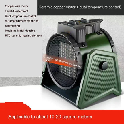 Household 220v Air Heater Household Heater Desktop Small Steel Gun Hot Air Blower Bathroom Fast Thermoelectric Heating Industria