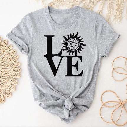 Supernatural T-shirt for women Pop Culture Pastel Digital Korean clothes Anime Grunge T-shirt Punk Korean clothes Comfortable Y2k