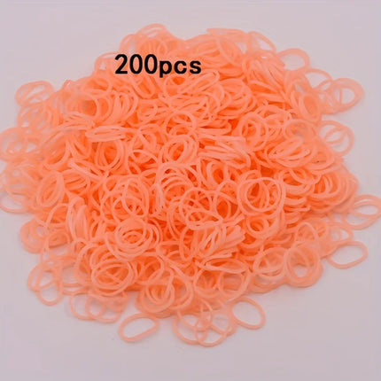 200pcs Rubber Loom Bands DIY Bracelets Wristband Silicone Rubber Hairbands Craft Kit Toys Birthday Christmas Gift Party Supplies