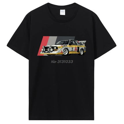 Sport S1 E2 Group B Rally Car Stig Blomqvist Mikkola And Walter T-Shirt Casual T Shirt Cotton Tops Men's Clothing Unisex T-shirt