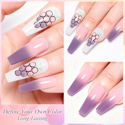 Thermal Gel Nail Polish Thermal Color Changing Gel Polish - Pink Purple Soak Off UV LED Nail Art DIY Temperature Sensitive