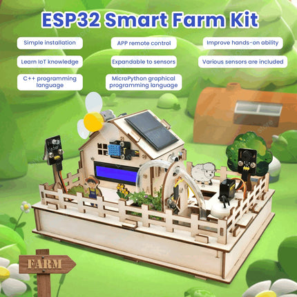Keyestudio Smart Farm IoT Starter Kit Arduino/ESP32 Compatible  Scratch 3.0 STEM Educational DIY Kit for Agriculture Programming