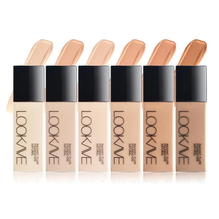 LOOKAVE Liquid Foundation Long Lasting Full Coverage Flawless Soft Matte Foundation Base Makeup Moisturizing Concealer CC Cream