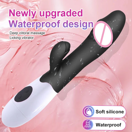 Powerful Dual Vibration Dildo Rabbit Vibrator Clitoris Stimulation G-Spot Massager AV Stick Masturbate Adult Sex Toys For Women