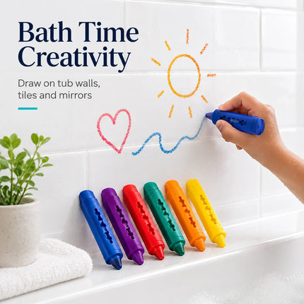 6 Colors of Washable Graffiti Crayons Five Toxic Odorless Water-Based Painting Sliding Puzzle Bathroom Crayons