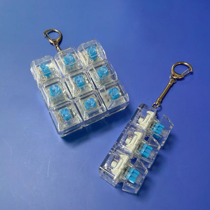1PC Keyboard Fidget Toys LED Crystal Keycap Keychain Stress Relief Fingertip Gadget Decompression Toys Clicker Fidget Toy