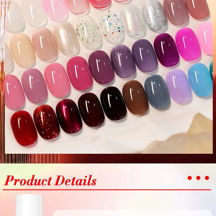 LILYCUTE 7ml Water-based Nail Polish Red Glitter Sequins Long Lasting Quick Drying No Need of Lamp to Cure Vernis for Nails