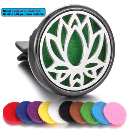 1pc Refillable Car Air Freshener Perfume Diffuser Clip, Auto Air Vent Car Interior Car Aromatherapy Diffuser With 10pcs Pads