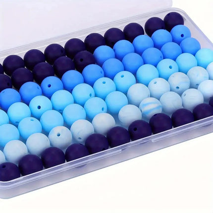 40/80PCS 15mm silicone bead combination set, perfect for DIY handmade crafts such as keychains, necklaces, bracelets, etc.
