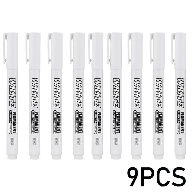 New 1/2/3PCS Waterproof Metal Marker Permanent White Paint Pen Washing Art Painting Graffiti Pens Fabric Wood Leather Marker 1MM