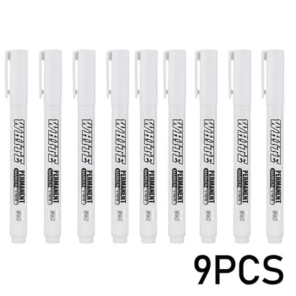 New 1/2/3PCS Waterproof Metal Marker Permanent White Paint Pen Washing Art Painting Graffiti Pens Fabric Wood Leather Marker1MM