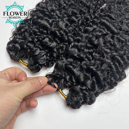 Burmese Curly  Crochet Human Hair Extensions Knotless Pre-Separated Feather Crochet Hair Reusable 240g Enough Full Head