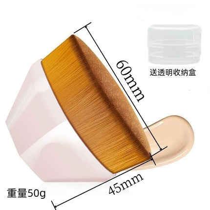 Streak-Free Foundation Brush - High-Density Vegan Fiber for Liquid & BB Cream, Magic  Application, Travel-Friendly Beauty Tool