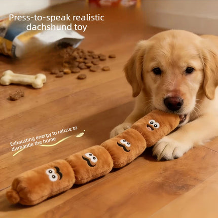 1Pc Dog Plush Chew Toy Teeth Cleaning Simulated Sausage Squeak with BB Sound Durable Puppy Toy Bite-Resistant Molar Dog Supplies