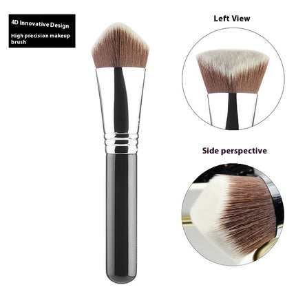 High Quality Makeup Kabuki Foundation Brush Luxury Single Pro Large Slant Triangle Square Tapered Vegan Cosmetic Brushes