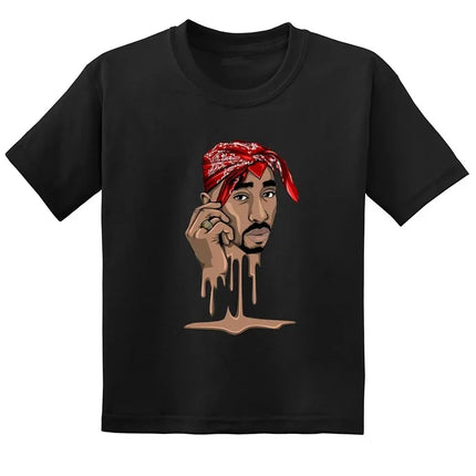 Hip Hop Festival Rapper 2pac Kids Men's Fashion Children T Shirt Tupac Thug Life Clothes Girls Boys Women Summer Black T-Shirt