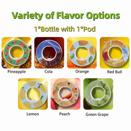 Flavored Water Bottle with Taste Pods Magic Gourde Tasting Drinking Bottle Fruit Flavor Air Sports Outdoor Waterfles Water Cup