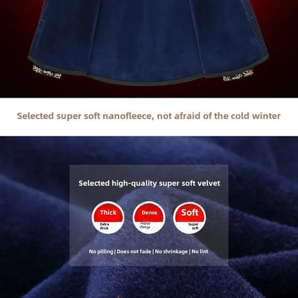 Winter Corduroy Warmshirt Men's Fleece-Lined Thickened Integrated Velvet Business Casual Versatile Shirt For Dad