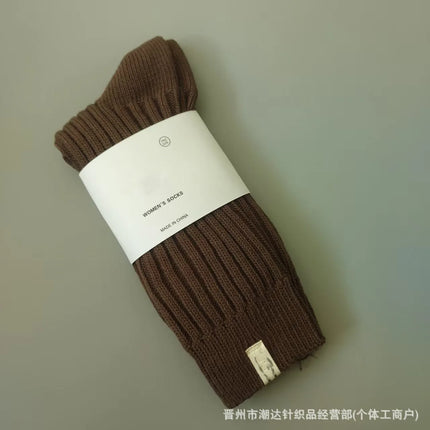 UG Cashmere Autumn Winter Thick High Tube Socks Breathable Moisture Wicking Warm Cotton Couple Socks Double Needle Casual Socks