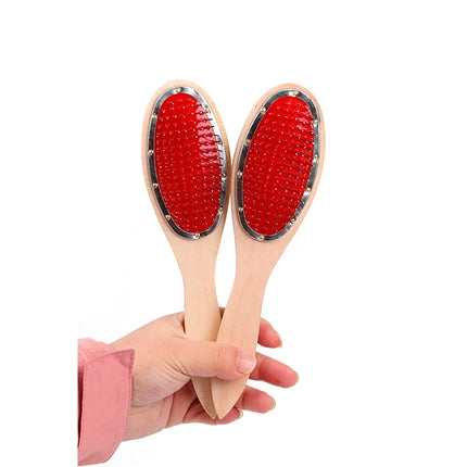 Yajukai 1Pc Brush Hair Wig Care Women Natural Healthy Bamboo Wooden Handle Needle Scalp Anti-Static Hair Brush Comb