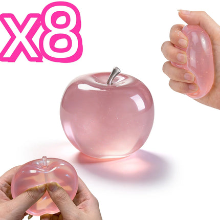 Squishy Pink Apple Stress Ball Soft Fidget Sensory Toy Suitable Autism Relief Simulated Slow Rebound Squeeze Toy Adult Kids Gift