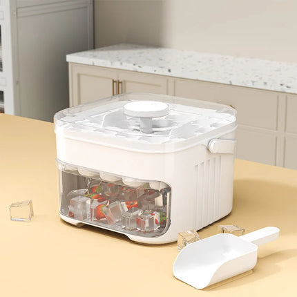Hot Food-grade Ice Cube Mold Bucket, Press-type Ice Cube Mold, Refrigerator Frozen Ice Cube Food Storage Box Tray