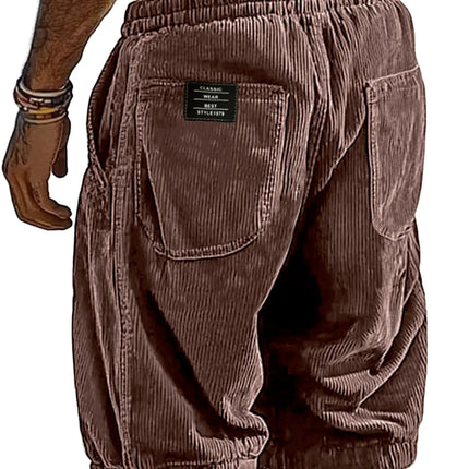2026 New Men's Retro Corduroy Casual Shorts Men Fashion Solid Sweatpants Harajuku Corduroy Short Pants New Men Clothing Roupas