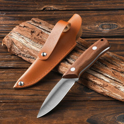 Fruit knife, wooden handle, high-end multi-purpose knife, western-style knife, steak knife, barbecue knife, peeling knife