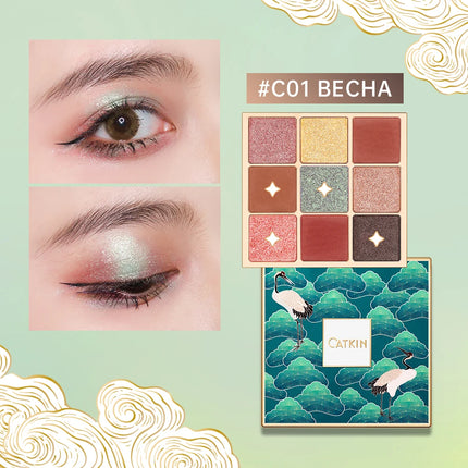 CATKIN Eyeshadow Palette Makeup, Matte Shimmer 9 Colors, Highly Pigmented, Creamy Texture Natural Bronze Neutral