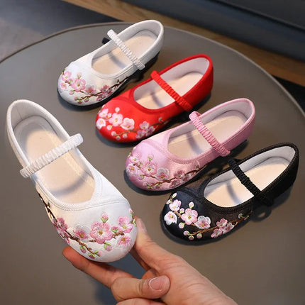Princess Performance Traditional Chinese Hanfu Shoes Embroidered Children's Footwear Ancient Style Girls' Footwear Handmade