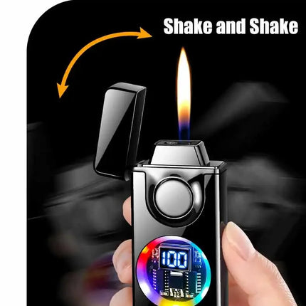2025 Voice Controlled Ignition Gas Lighter 4 Ignition Methods Battery Display Open Fire Switching Jet Fire USB Electric Lighters