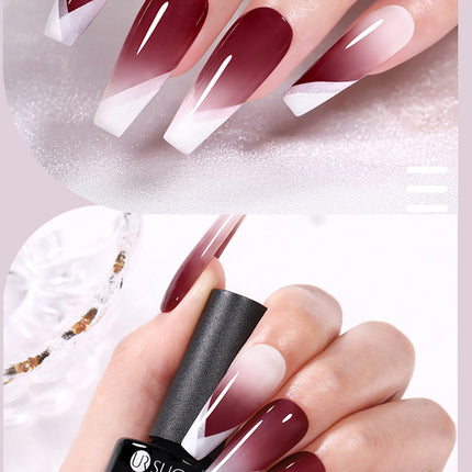 UR SUGAR 7ml Pink Nude Natural Rubber Base Gel Nail Polish Semi Permanent Chrome Sequins Soak Off Construction UV Gel Varnish