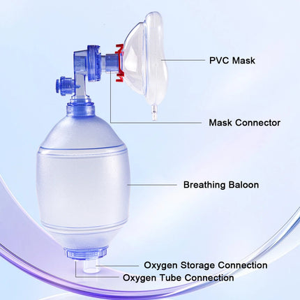 Califed First Aid Equipments PVC Manual Resuscitator Outdoor Rescue Tools Suitable For Infant Child And Adult