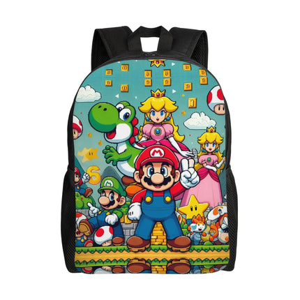 3D Printing M-Marioed Backpacks for Boys Girls Cartoon Yoshi College School Travel Bags Men Women Bookbag Fits 15 Inch Laptop