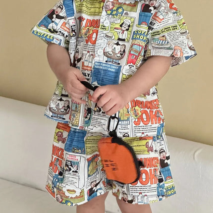 RAISE Children Summer Shirts Outfits Boys Vacation Suit 2026 Kids Girls Print Dress Brother Sister Outfits Siblings Matching Set