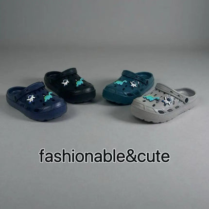 Cool Dinosaur Charm Clogs for Boys - Lightweight Breathable Kids Water Shoes for Beach Pool Party