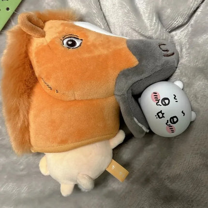 Anime Chiikawa 2026 Horse Series Usagi Hachiware Plush Doll with Keychain Cute Kawaii Cartoon Collectible Gift Sweetness
