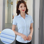 3XS / V-neck blue twill