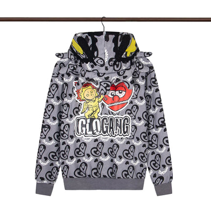 Glo Gang The Glory Full Zip Hoodie Camouflage Cardigan Men Women 1:1 Best Quality Oversize Hooded