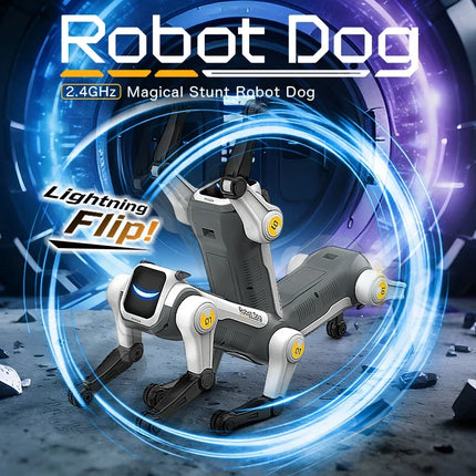 Magic Flip AI Trick Robot Dog, Voice Control via 2.4GHz Remote, Smart Programming, Cool Eye Lights, for Kids & Tech Enthusiasts