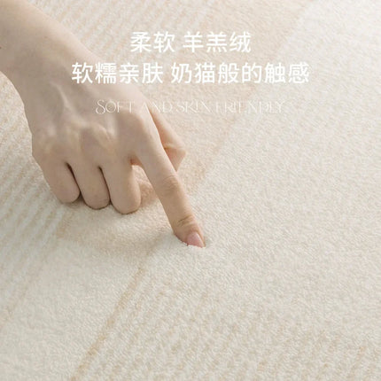 Modern Rugs for Bedroom Fluffy Soft Lounge Rug Thick Cloakroom Round Floor Mat Cream Living Room Decoration Anti-slip Carpet