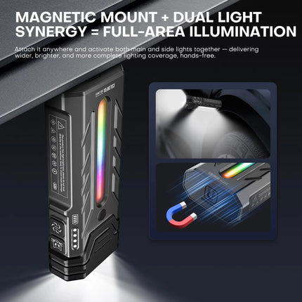 5200lumens Innovative Powerful Flashlight Portable LED Flashlight with Magnetic Torch, Perfect for Hiking Camping Adventures