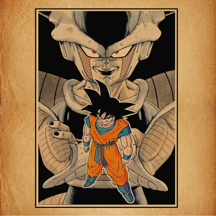 Japanese Surrounding Anime Retro Dragon Ball Poster Goku Gohan Vegeta Piccolo Friza Canvas Painting Print Wall Art Children Gift