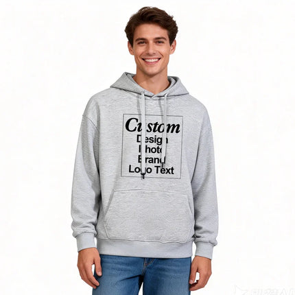 High Quality Custom Hoodie Cotton Sweatshirt Print Embroidery Brand Logo Text Photo Design Men Women Famliy Team Clothing 300g