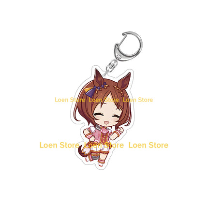 Uma Musume Pretty Derby Tokai Teio Silence Suzuka Gold Ship Mejiro McQueen Vodka Daiwa Scarlet Chibi  Acrylic keychain pendant