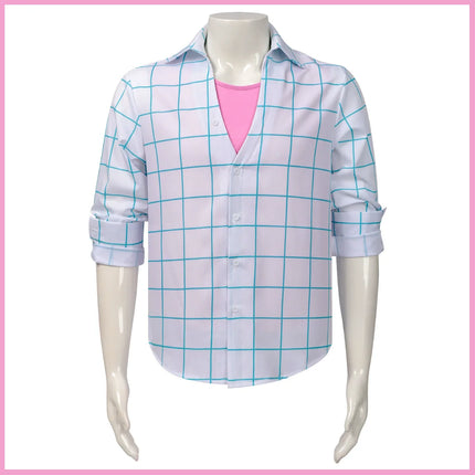 XQAnime Movies Saja Boys Jinu Cosplay Costume Boy Band Long Sleeves Grid Shirt Top Wig Adult Man Woman Daily Leisure Suit