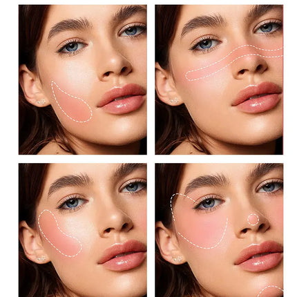 Smooth Blush Stick Naturally Saturated Long-lasting Waterproof Easy to Wear Matte Blush 3 in 1 Makeup Used On Lips Eyes Cheeks