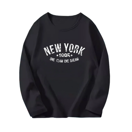 Fashion Paris Eiffel Tower Print T-Shirt Girls Long Sleeve Letter T-shirt Kids Cotton Clothing