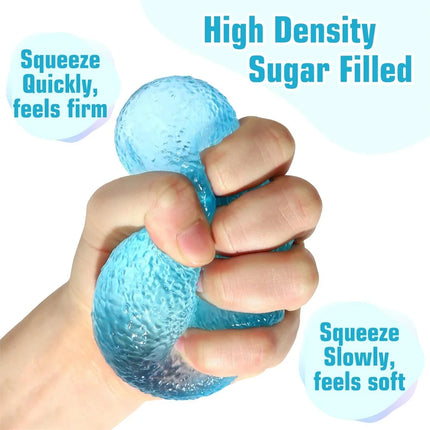 1PC Textured Squishy Squeeze Toy Malt Sugar Filled High Density Ice Squishy Stress Cube Sugar Balls Fidget Toys for Kids Adults